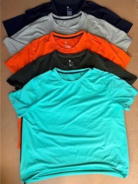 all in motion Short Sleeve Performance Tees - Aqua, Orange, Black, Olive, Gray